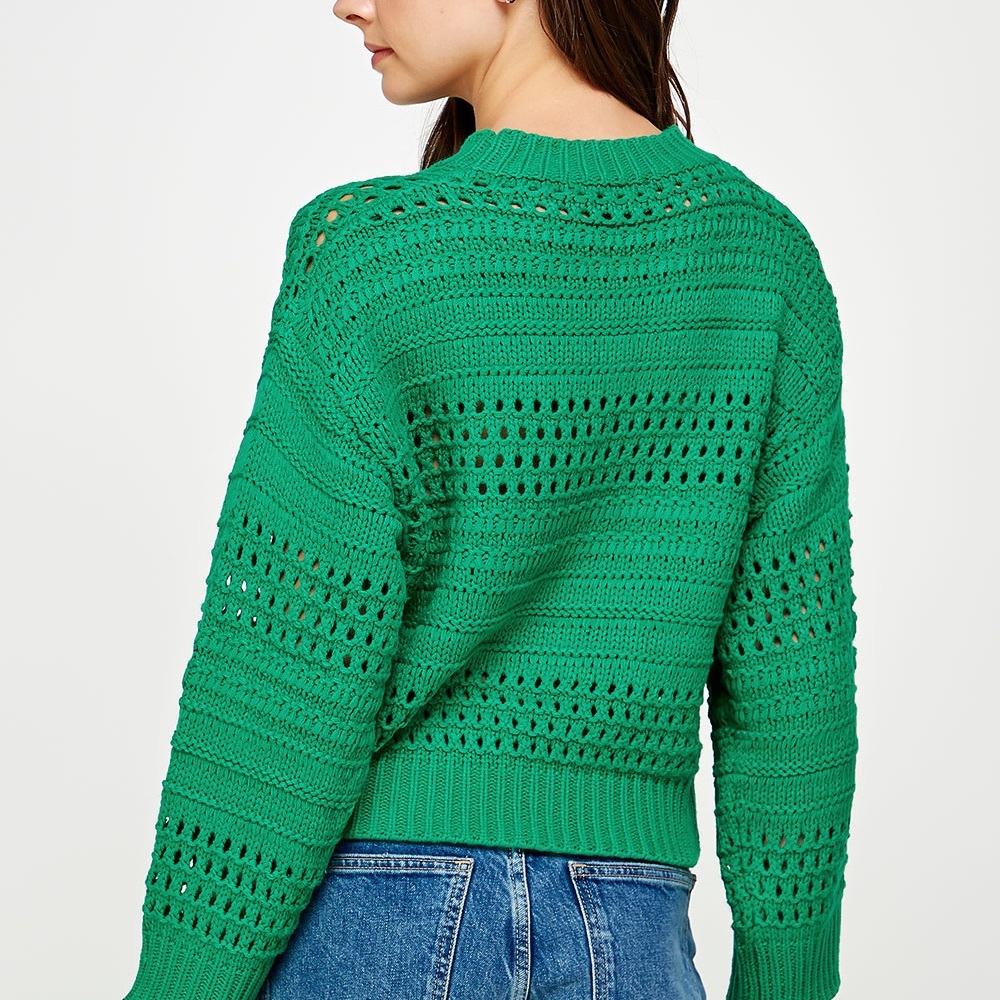 GREEN CROCHET SWEATER
